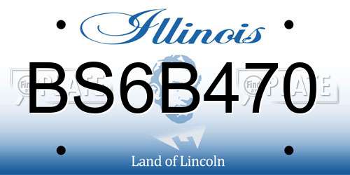 BS6B470 Illinois License Plate