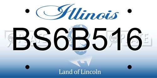 BS6B516 Illinois License Plate