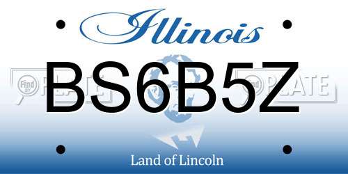 BS6B5Z Illinois License Plate