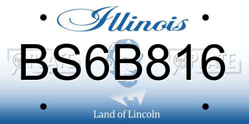 BS6B816 Illinois License Plate