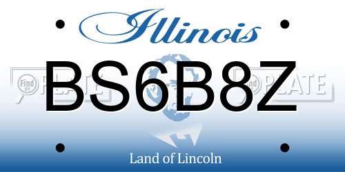 BS6B8Z Illinois License Plate