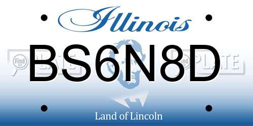 BS6N8D Illinois License Plate