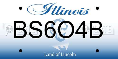BS6O4B Illinois License Plate