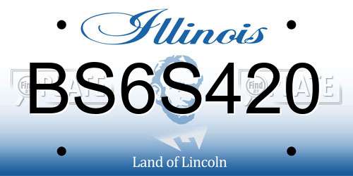 BS6S420 Illinois License Plate