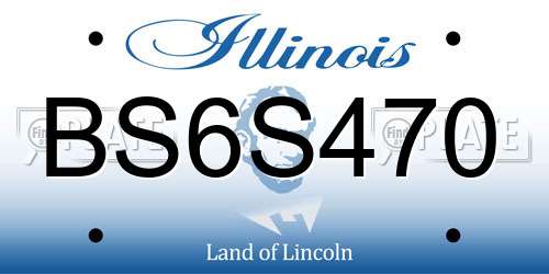 BS6S470 Illinois License Plate