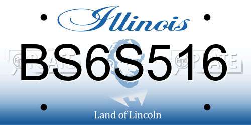 BS6S516 Illinois License Plate