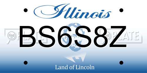 BS6S8Z Illinois License Plate