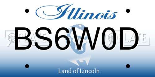 BS6W0D Illinois License Plate