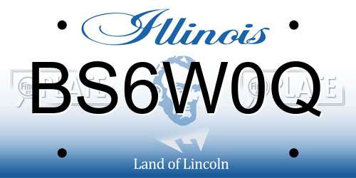 BS6W0Q Illinois License Plate