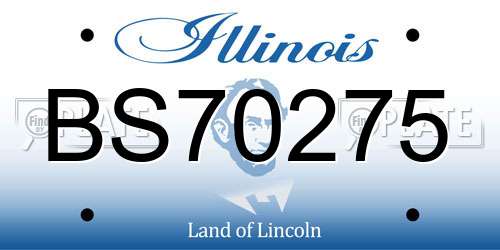 BS70275 Illinois License Plate
