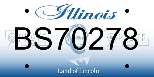 BS70278 Illinois License Plate