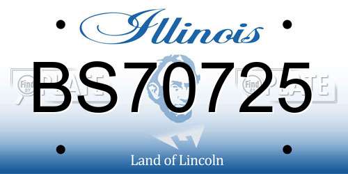 BS70725 Illinois License Plate