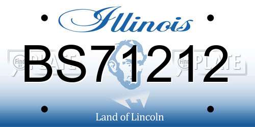 BS71212 Illinois License Plate
