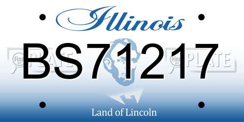 BS71217 Illinois License Plate