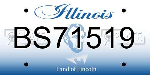 BS71519 Illinois License Plate