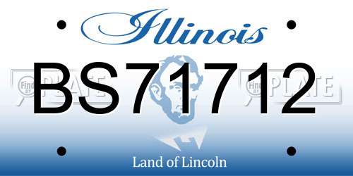 BS71712 Illinois License Plate
