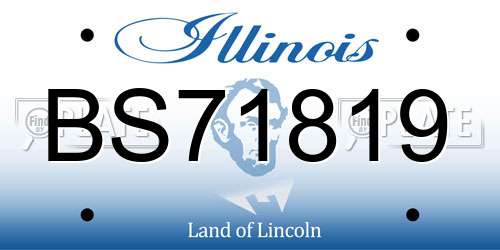 BS71819 Illinois License Plate