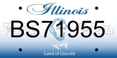BS71955 Illinois License Plate
