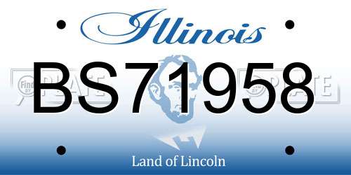 BS71958 Illinois License Plate