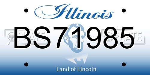 BS71985 Illinois License Plate