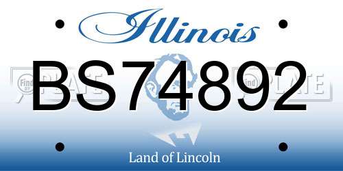 BS74892 Illinois License Plate