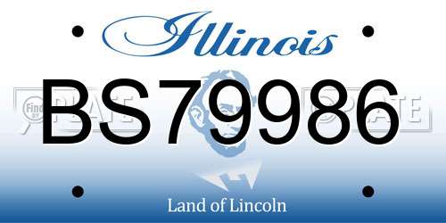 BS79986 Illinois License Plate
