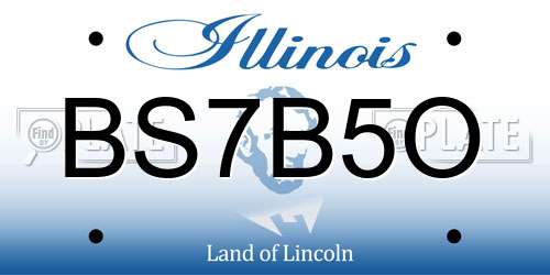 BS7B5O Illinois License Plate