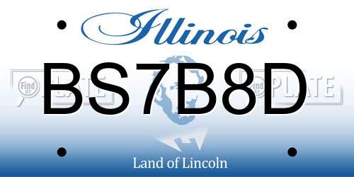 BS7B8D Illinois License Plate