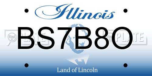 BS7B8O Illinois License Plate