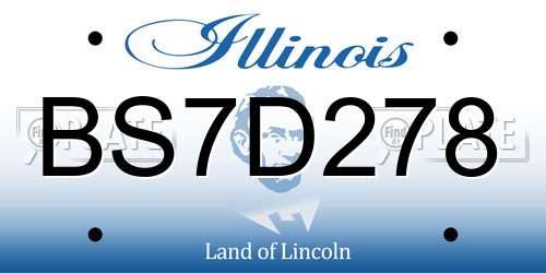 BS7D278 Illinois License Plate
