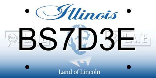 BS7D3E Illinois License Plate