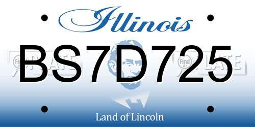 BS7D725 Illinois License Plate