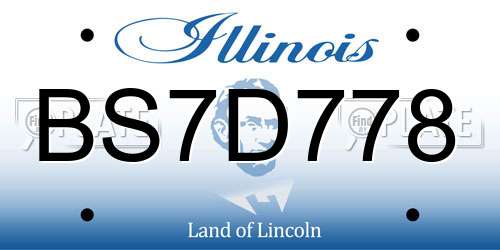 BS7D778 Illinois License Plate