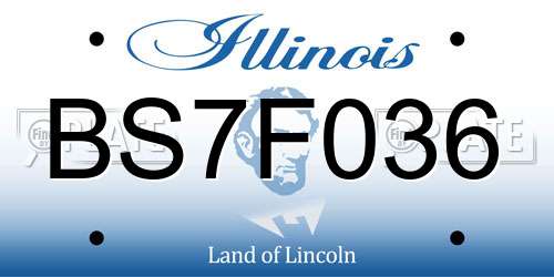 BS7F036 Illinois License Plate