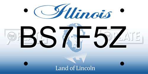 BS7F5Z Illinois License Plate