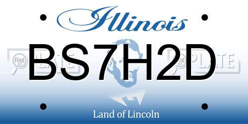 BS7H2D Illinois License Plate