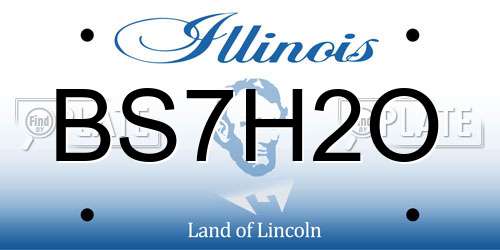 BS7H2O Illinois License Plate
