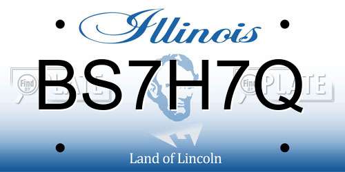 BS7H7Q Illinois License Plate