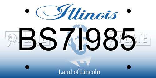 BS7I985 Illinois License Plate