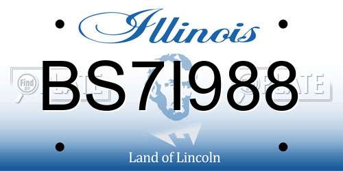 BS7I988 Illinois License Plate