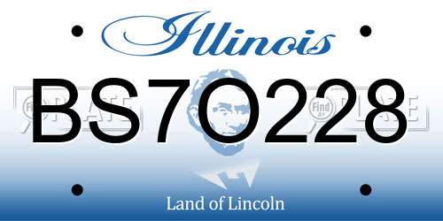 BS7O228 Illinois License Plate