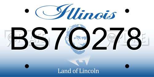 BS7O278 Illinois License Plate
