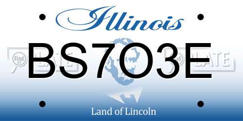 BS7O3E Illinois License Plate