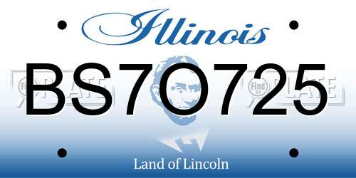 BS7O725 Illinois License Plate