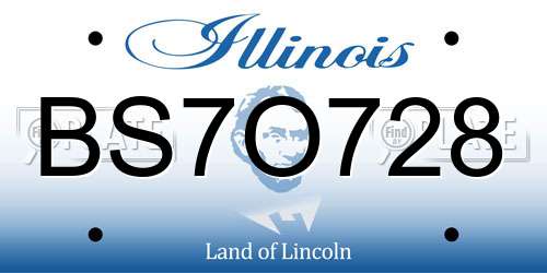 BS7O728 Illinois License Plate