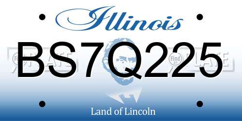 BS7Q225 Illinois License Plate