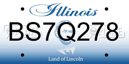 BS7Q278 Illinois License Plate