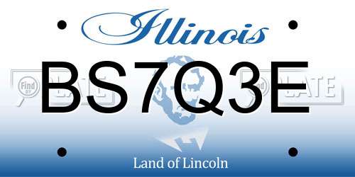 BS7Q3E Illinois License Plate