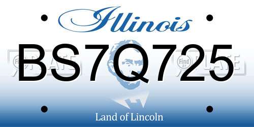 BS7Q725 Illinois License Plate