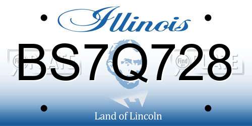 BS7Q728 Illinois License Plate
